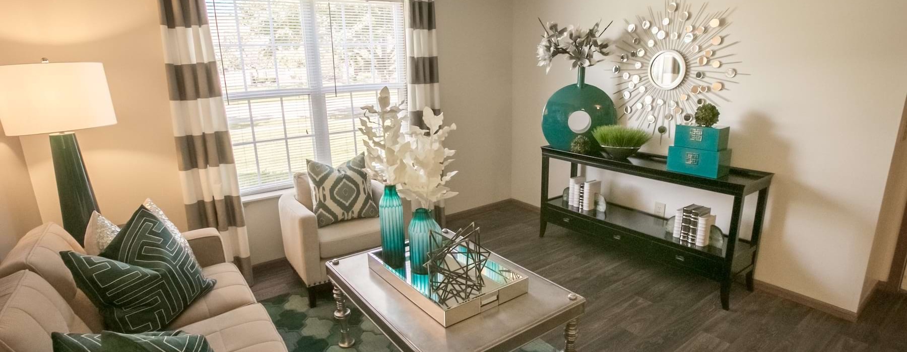 Open space living area with natural lighting