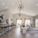 a large living room with a wood floor
