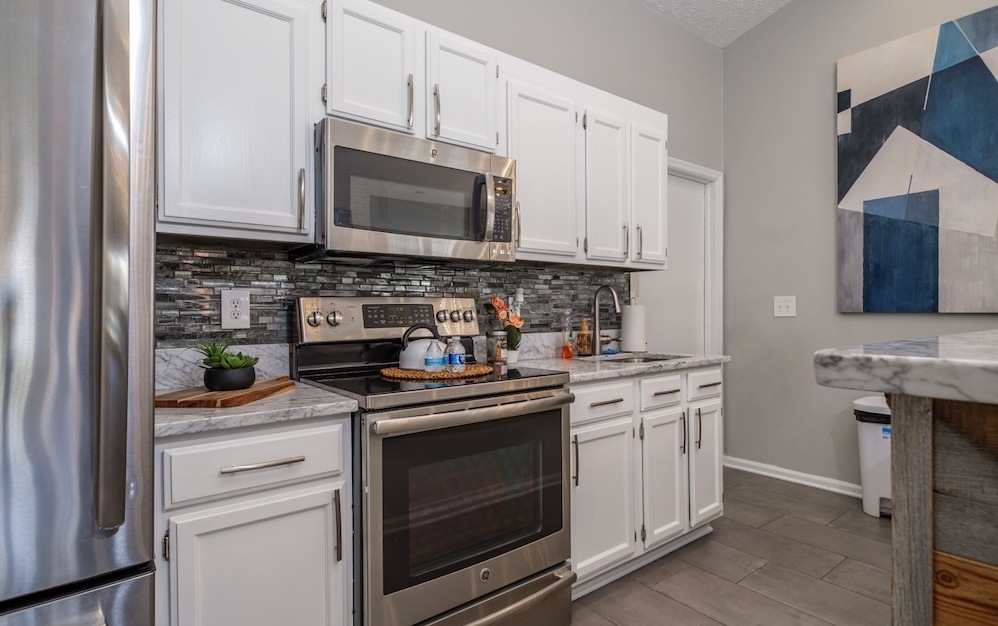 Well-lit kitchen with ample counter space